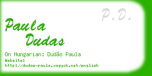 paula dudas business card