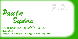 paula dudas business card